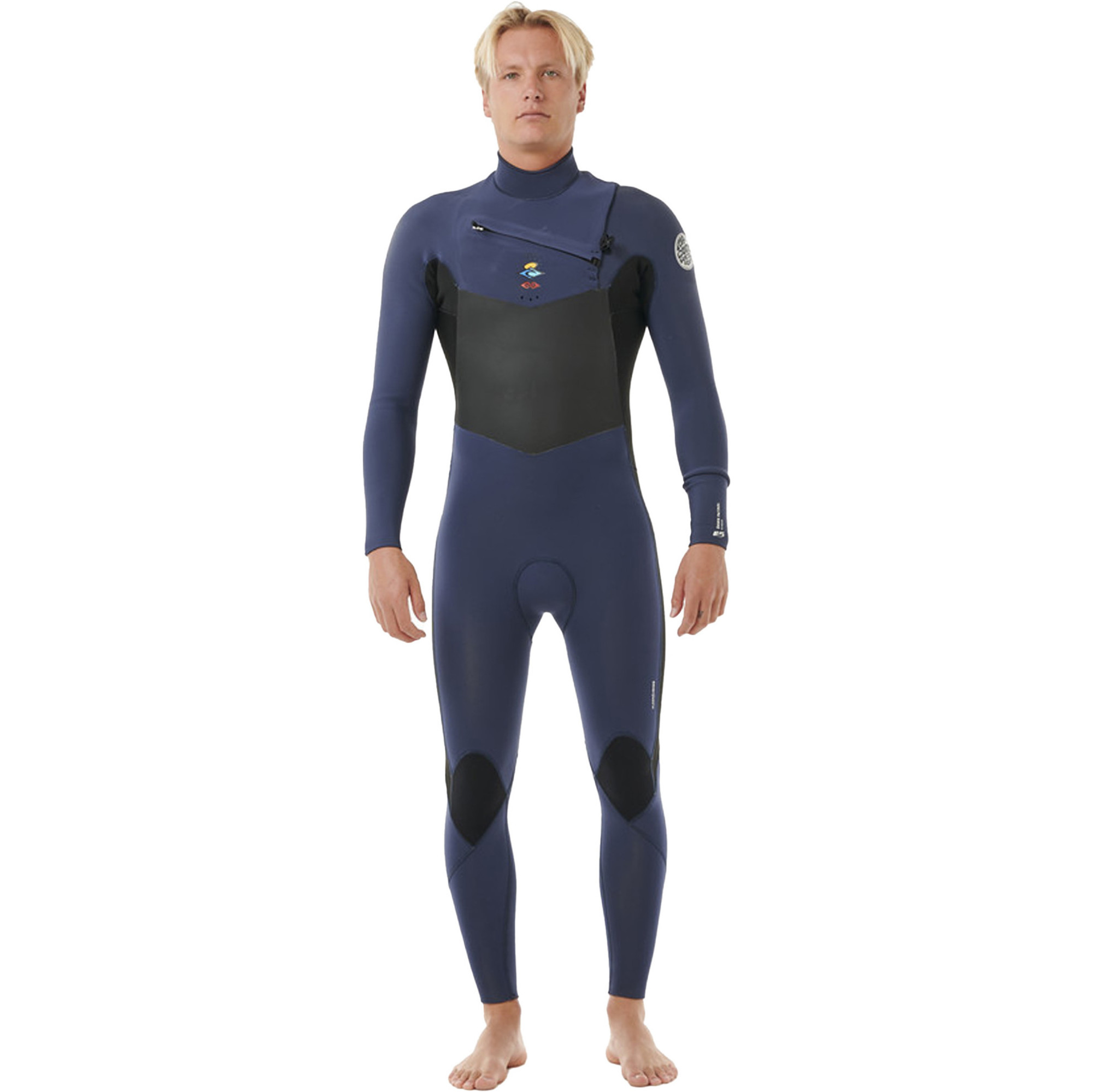2024 Rip Curl Mens Dawn Patrol 4/3mm Chest Zip Wetsuit 157MFS Navy